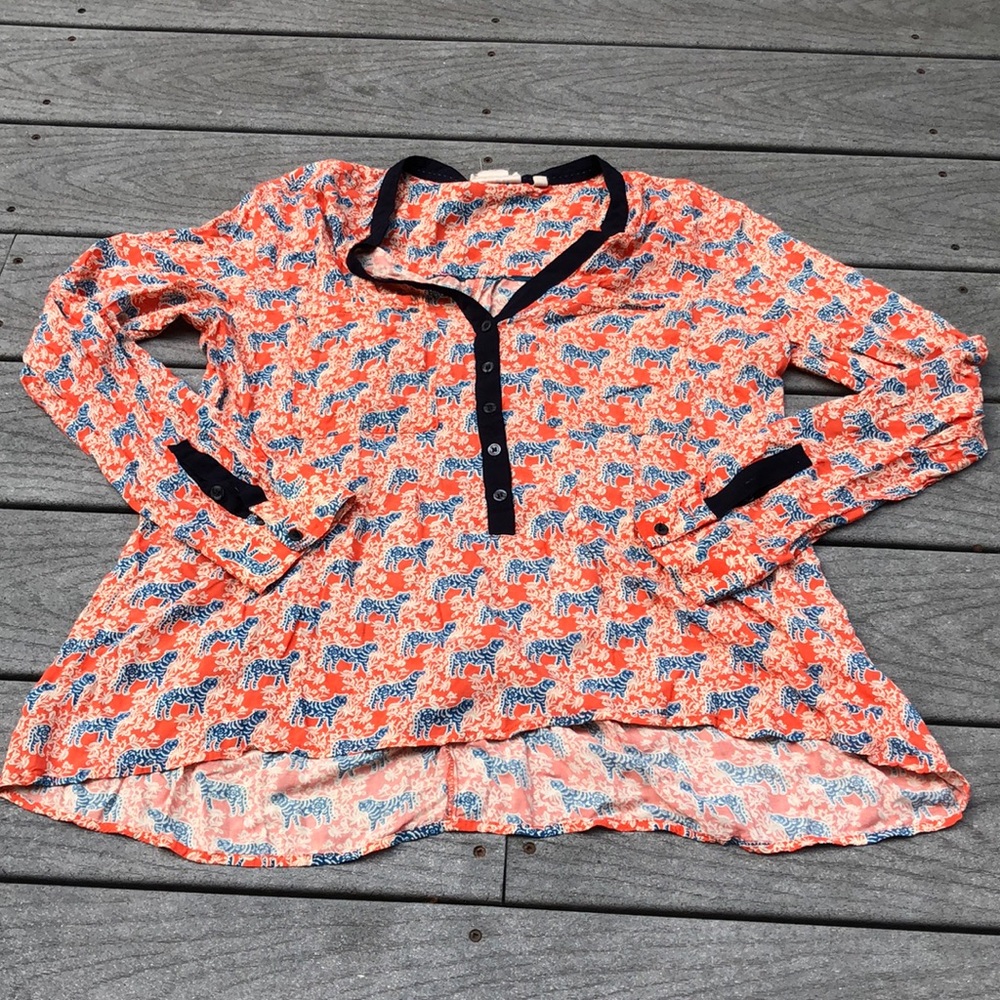 Anthropologie Vanessa Virginia Tiger shirt 12